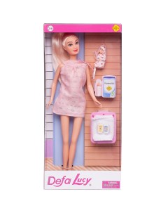 Игровой набор Кукла Lucy Молодая мама в платье без рукавов малыш 29 см Defa