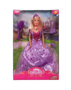Кукла Lucy Принцесса в фиолетовом платье в наборе с игровыми предметами 29 см Defa