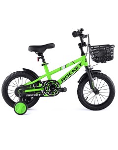 Велосипед детский двухколесный рост 105 120 см колеса 14 зеленый Rocket