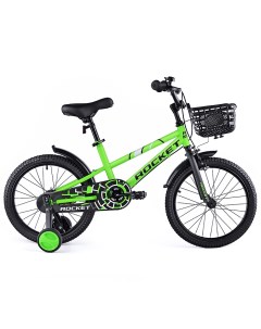 Велосипед детский двухколесный рост 115 130 см колеса 18 зеленый Rocket