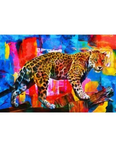 Мозаика Алмазная Радужный леопард 30х40 см 25 цв НД8596 Рыжий кот