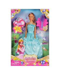 Кукла Lucy Очаровательная принцесса в бирюзовом платье с игровыми предметами 29см Defa