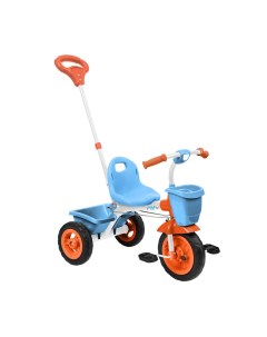 Детский велосипед со съемной родительской ручкой kids ВДН2 голубой оранжевый Nika