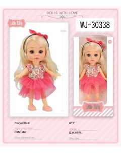 Кукла Junfa 16см Малышка милашка в платье с верхом с цветочном принтом ярко розовым низом Junfa toys