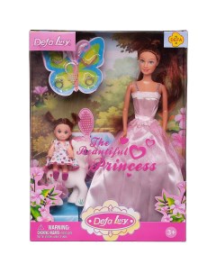 Игровой набор Кукла Defa Lucy в платье с куколкой дочкой на пони высота кукол 29 и 10 см Abtoys (абтойс)
