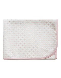 Плед одеяло стеганное Сердечки трикотажное 100х118 см розовый Baby nice