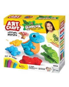 Набор для детской лепки 3D Динозавры тесто 4х50 гр 03549 Artcraft