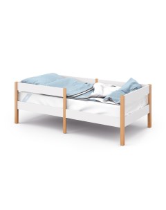 Кровать детская СОФА СКАНДИ 140х70 белый бук Атон мебель
