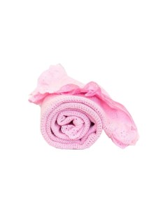 Одеяло вязаное с рюшами розовое 80x100 см Baby nice