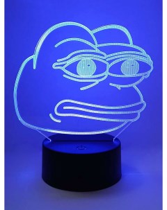 Настольный 3D ночник лягушонок Пепе Pepe the Frog usb 7 цветов 16 см Starfriend