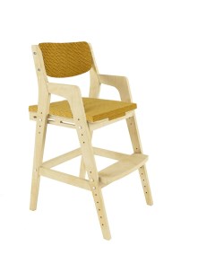 Детский растущий стул Вуди Без покрытия с чехлом Охра Велюр Робин wood