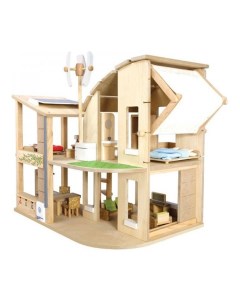 Деревянная игрушка для малышей Эко кукольный дом с аксессуарами Plan toys