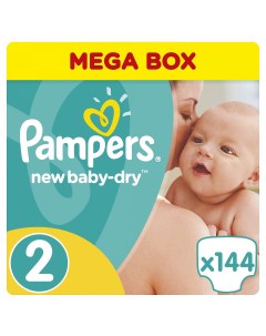 Подгузники для новорожденных New Baby Dry 2 3 6 кг 144 шт Pampers