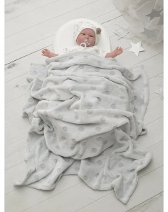Плед для новорожденных MICRO VELUR 100х140 см Горох серый MV31364 3GY Baby nice