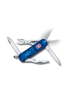 Нож брелок Classic Midnite Manager 58 мм 10 функций синий полупрозрачный Victorinox