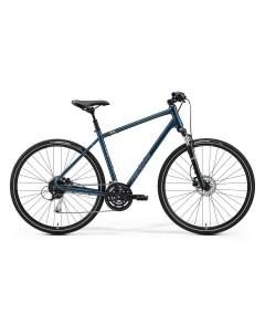 Велосипед Crossway 100 мужской S 47 синий с серебристо лаймовым Merida