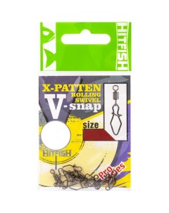 Вертлюг с застёжкой X PATTEN Rolling Swivel with V SNAP 06 15 кг 7 шт XPRSWVS 6 Hitfish