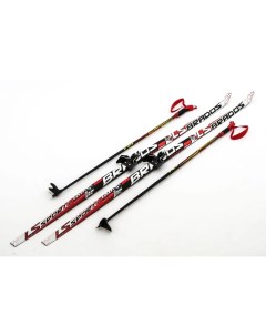 Лыжный комплект детский с палками и креплением 75 мм 150см WAX Brados LS Red без насечек Stc