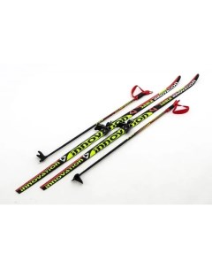 Лыжный комплект 75 мм 150см STEP Innovation black red green Лыжи детские с креплением Stc