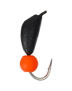 Мормышка безнасадочная Банан чёрный 4 мм вес 1 г шарик оранжевый неон 5 шт 5 шт Yaman