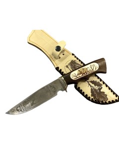 Нож Легионер кованый 95х18 рукоять из древесины венге и мельхиора вставка из кости Semin