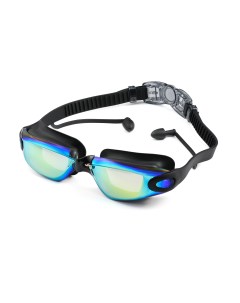 Очки для плавания G0910 с зажимом для носа и берушами черные Ssy