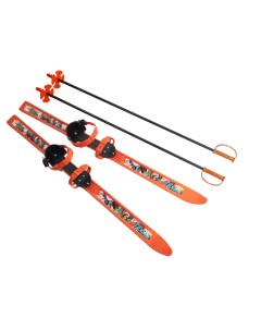 Детские лыжи Team 100 см с палками и креплениями лыжный комплект для детей Novasport