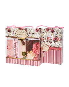 Подарочный набор вафельных полотенец Розовый пэчворк 5 штук Всё себе