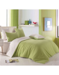 Комплект постельного белья 2 спальное пододеяльник наволочки зеленый Вальтери