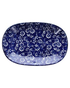 Тарелка сервировочная Grace фарфор 28x18 см синий Tognana