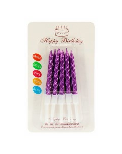 Набор свечей праздничных День рождения с подставками Счастливый праздник 10 шт Miland