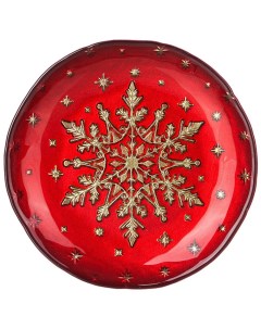 Тарелка Snow red диаметр 17см стекло 336 160_ Bronco