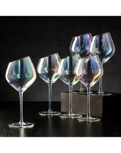 Набор бокалов для вина Иллюзия 550 мл 10x24 см 6 шт цвет перламутровый Magistro