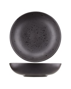 Тарелка глубокая Нет бренда Оникс керамика 24 см черный Дымов