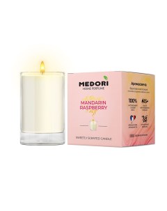 Свеча ароматическая для дома Mandarin Raspberry парфюмированная Medori