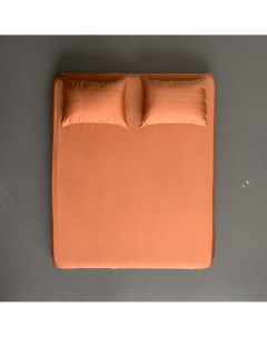 Простыня на резинке из тенселя 140х200х30 см цвет оранжевый Parapete
