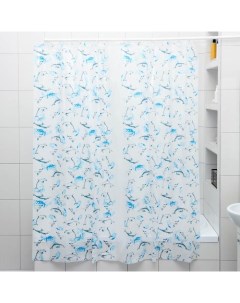 Штора для ванной комнаты Дельфины 180x180 см полиэтилен цвет белый Колорит