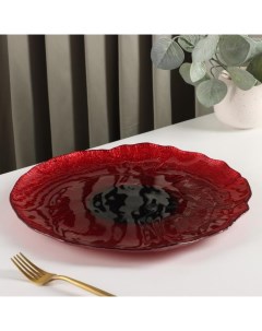 Блюдо Флора d 33 см цвет красный Nobrand