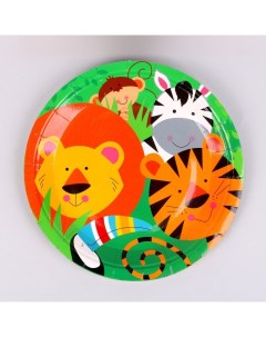 Тарелка бумажная Зоопарк набор 6 шт Страна карнавалия