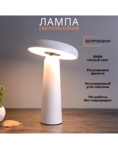 Беспроводная настольная лампа светодиодная с регулировкой яркости 4Вт 3000К белая Fedotov