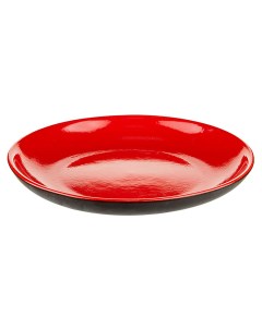 Тарелка сервировочная Кармин керамика 25 см красный Дымов