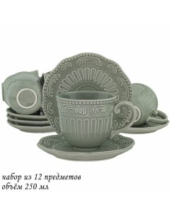 Чайный набор на 6 персон 12 предметов Бавария чашки 250мл блюдца керамика Lenardi