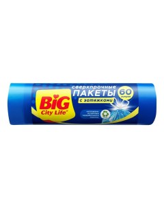 Мешки для мусора BigCityLife HD Морской бриз с затяжками ароматизированные 60л синие 10 шт Big city life