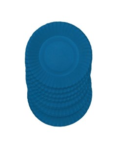 Тарелки одноразовые бумажные синие d 23 см 6 шт Gratias