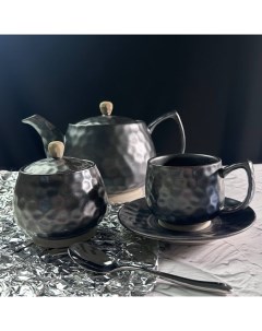 Чайный сервиз на 6 персон 14 предметов Roca чайник чашки блюдца сахарница Lenardi