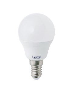 Лампа светодиодная Lighting Systems GLDEN G45F E14 10 Вт 6500 К шар матовая General