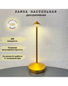 Лампа настольная беспроводная с регулировкой яркости LED 2Вт 3000К бронзовый Fedotov