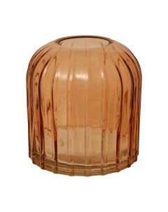 Декоративная ваза из стекла Рельеф Д145 Ш145 В160 персиковый Ekg 13 Вещицы