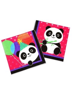 Бумажные салфетки Панда с шариками 20 шт Страна карнавалия