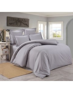 Комплект постельного белья C 1009 1 5 спальный серый Valtery
